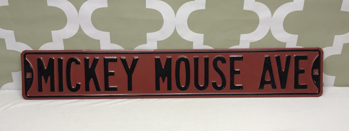 Mickey Mouse Avenue Large Street Sign 36” Long Heavy Duty Metal Disney Decor