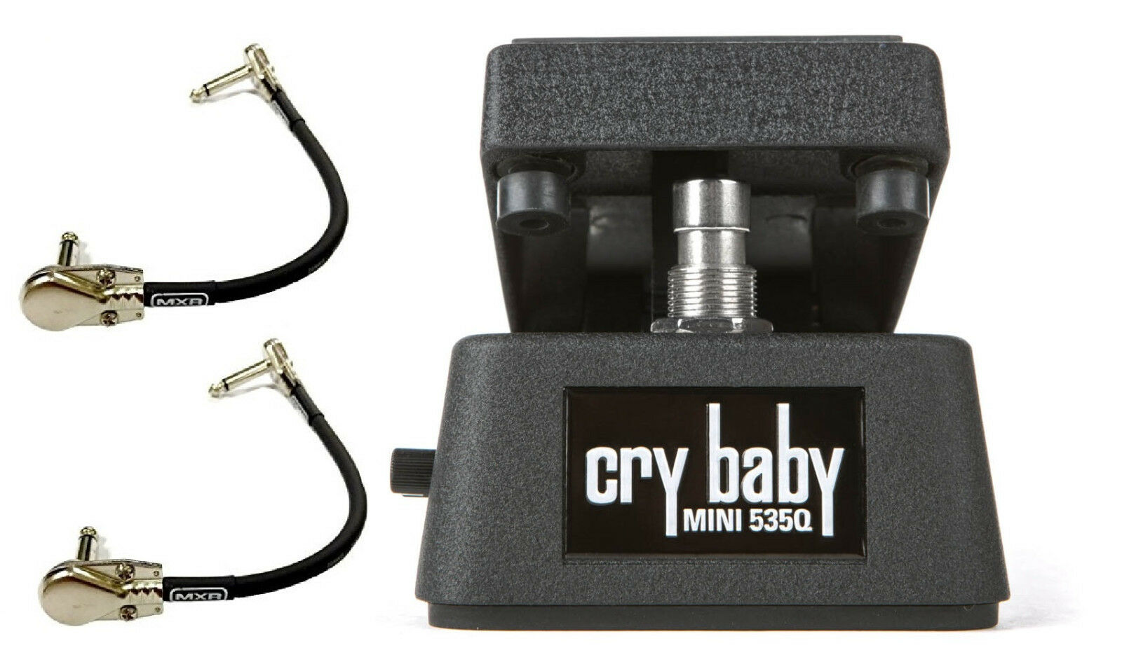 Jim Dunlop Cry Baby Mini 535q Wah Pedal Cbm535q Half Size ( 2 Mxr Patch Cables )