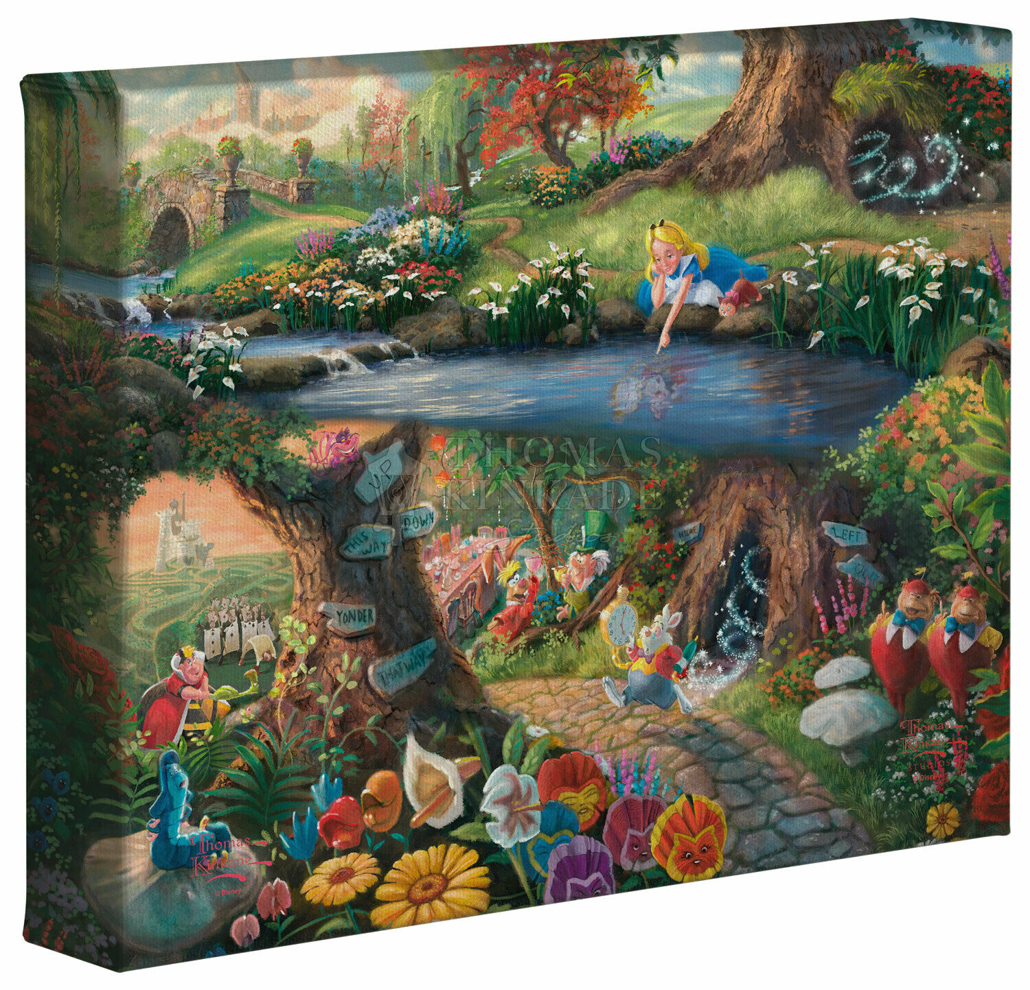 Thomas Kinkade Studios Disney Alice In Wonderland 8 X 10 Gallery Wrapped Canvas