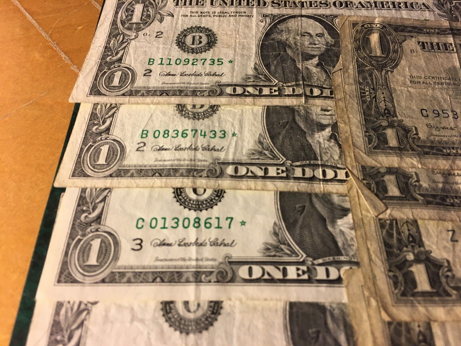 5 Each---$1.00 Star Bills & $1.00 Silver Certificates--10 Bills One Money