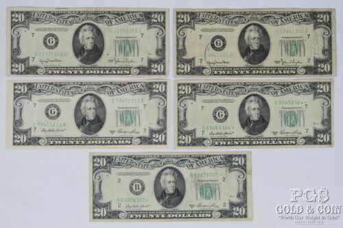 1950 -a -a* 1950-b 1950-c $20 Federal Reserve Notes Incl Star Note $200 21611