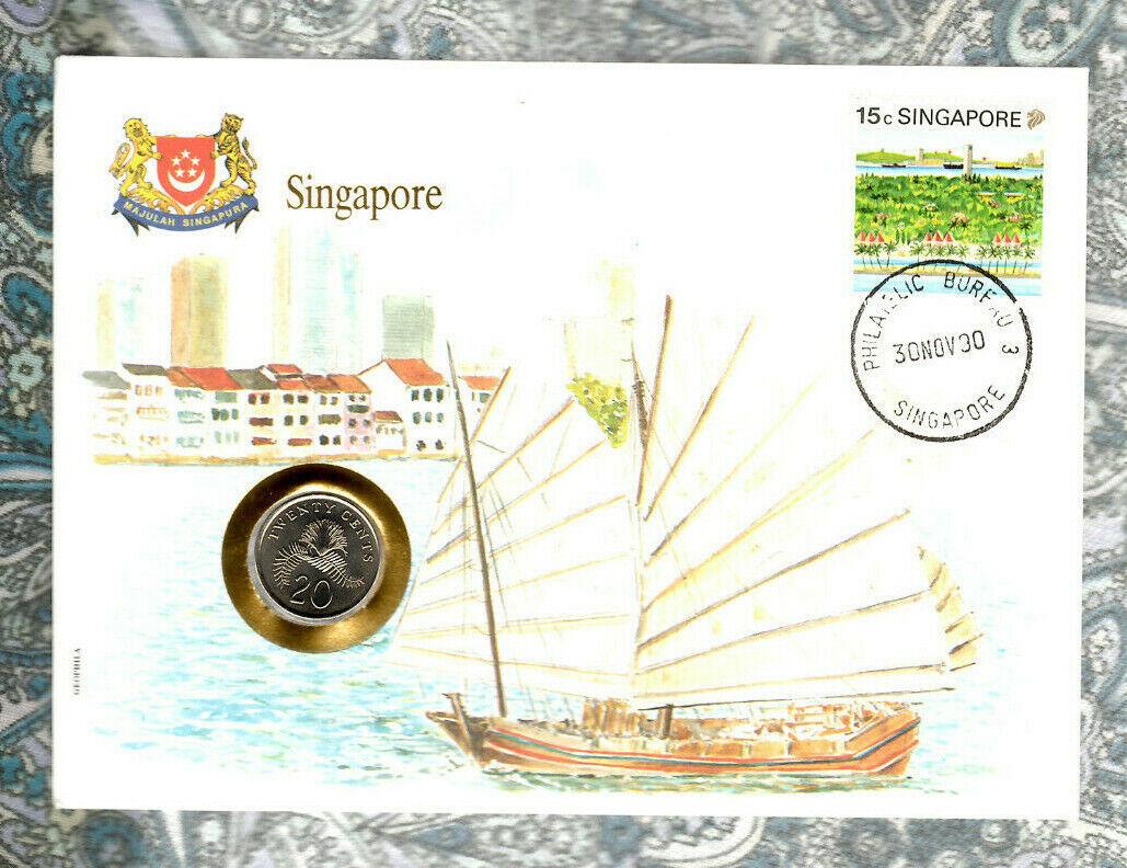 E Coins Of All Nations Singapore 20 Cents 1989 Unc Km-52