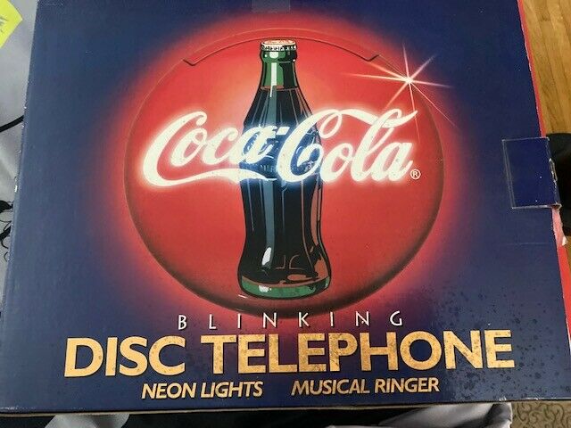 Vintage 1995 Coca Cole Blinking Disc Telephone