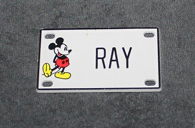 Vintage Walt Disney Prod. Mickey Mouse Name Ray Plastic License Plate