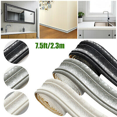 7.5ft Diy Wall Paper Border Oil/waterproof Self-adhesive Wall Sticker Home Decor