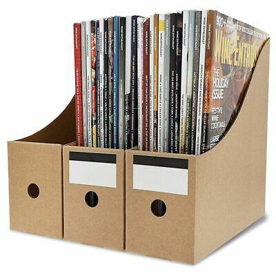 8-pack Kraft Corrugated Cardboard Book Magazine File Holder Organizer With Label