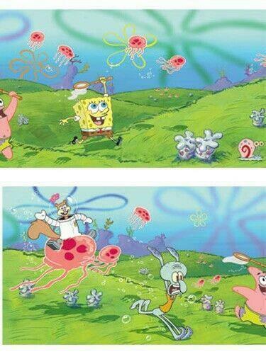 4 Nos Spongebob Squarepants Jellyfish Wallpaper Border 5 Yards Each Nickelodeon