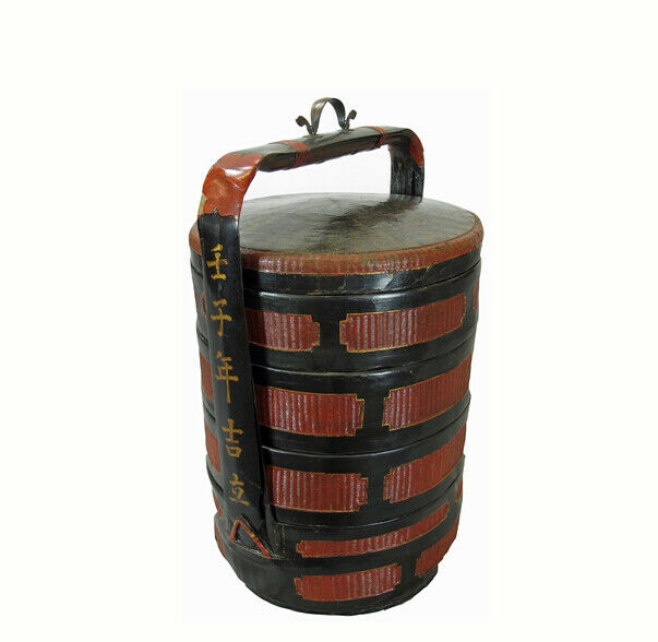Chinese Antique Bamboo Food Basket