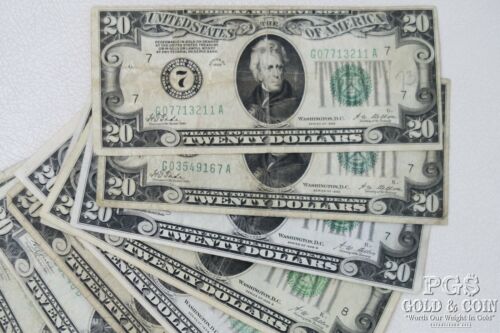1928 1928-b 1934-a $20 Federal Reserve Notes -b -c -d $200 10 Us Currency 20608