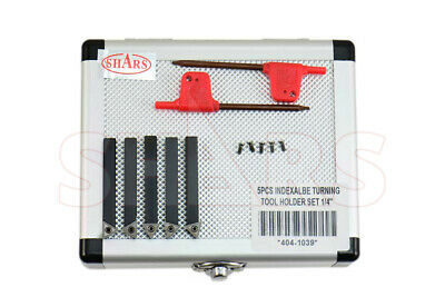 Shars 5pc 1/4" Indexable Turning Tool Bit + Inserts + Certificate Save $9.77 ^]