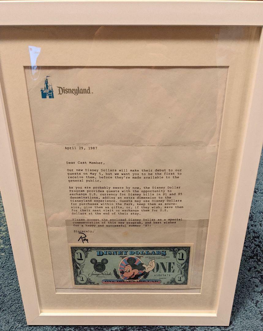 Rare! Pre-issued Autographed Letter Issued By Walt Disney Dollar Ron Dominguez