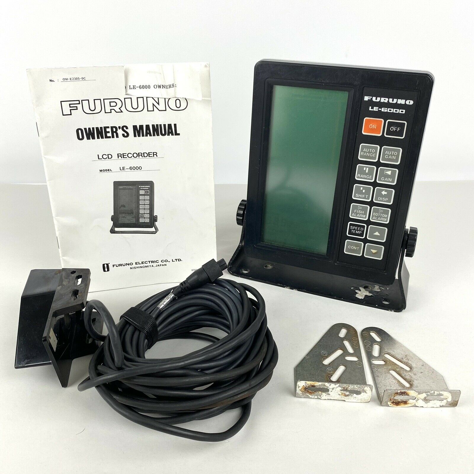 Furuno Model Le-6000 Lcd Sounder Fish Finder W/ Mount & Owners Manual *untested*