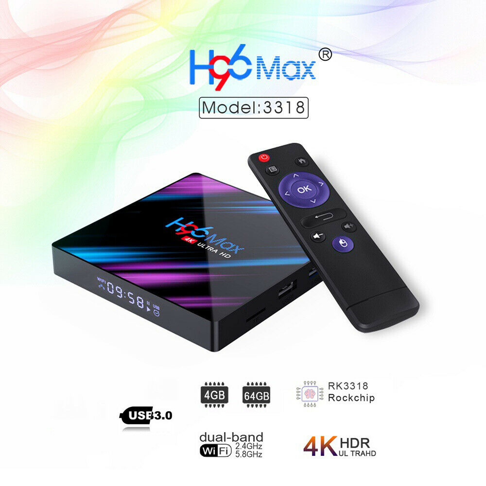 Smart Tv Box H96 Android 9.0 64 Bit 4 Core Tv Box 4k Hd Wifi Tv Media Player Usa