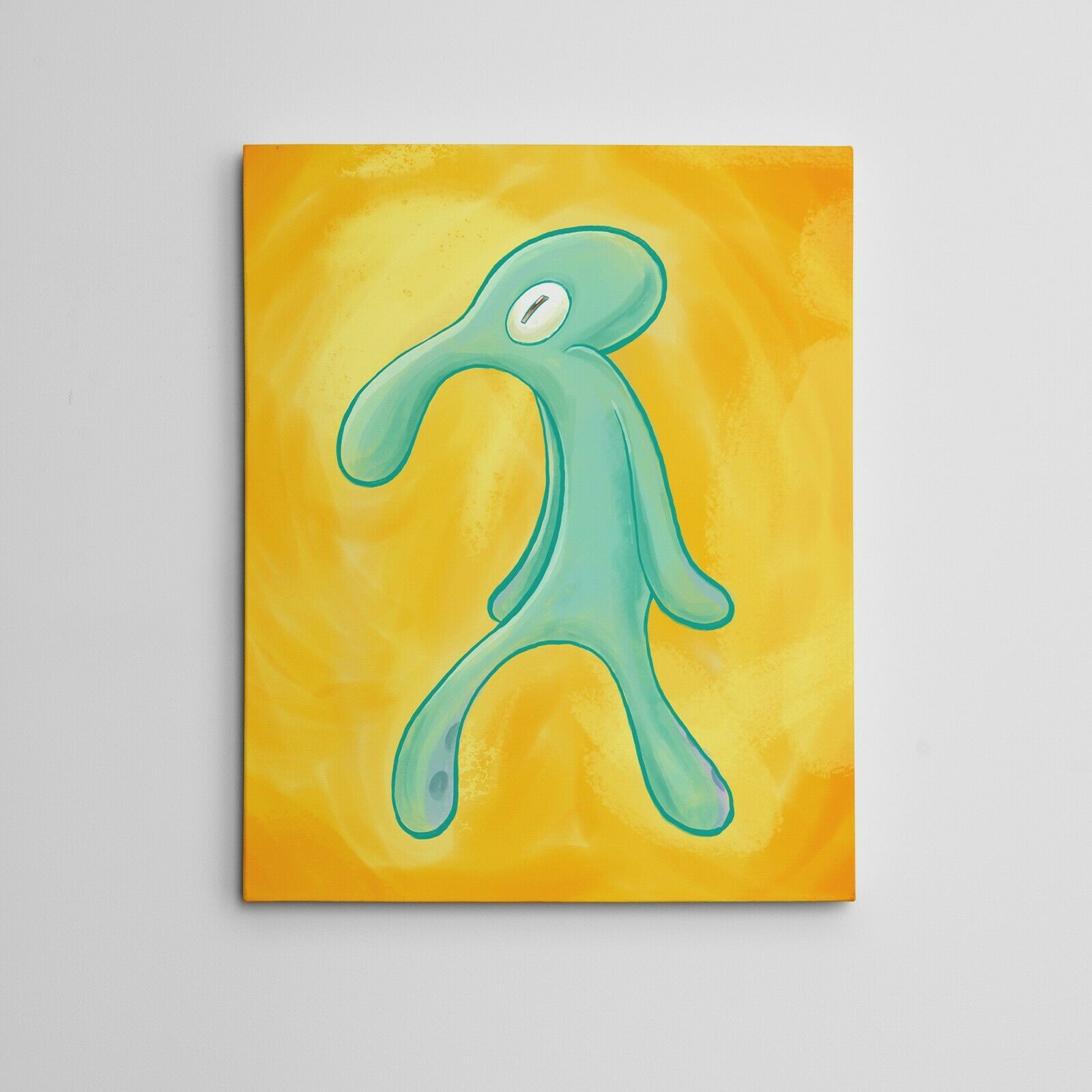 11x14" Gallery Art Canvas: Bold And Brash Framed Painting Squidward Spongebob