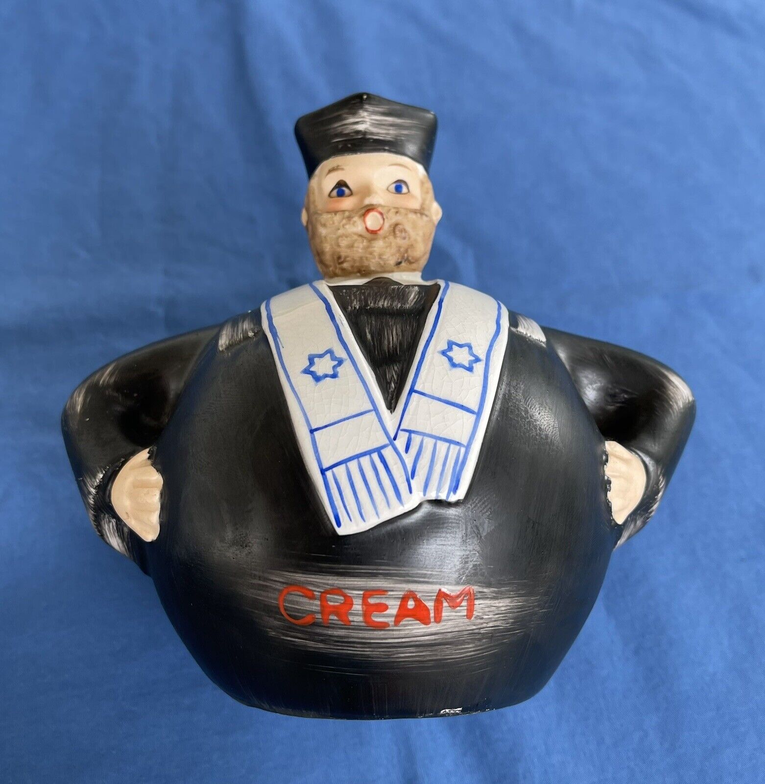 Vintage Judaica Rabbi Creamer Tsvi Star Of David Earthenware Judaica Shabbat Jew