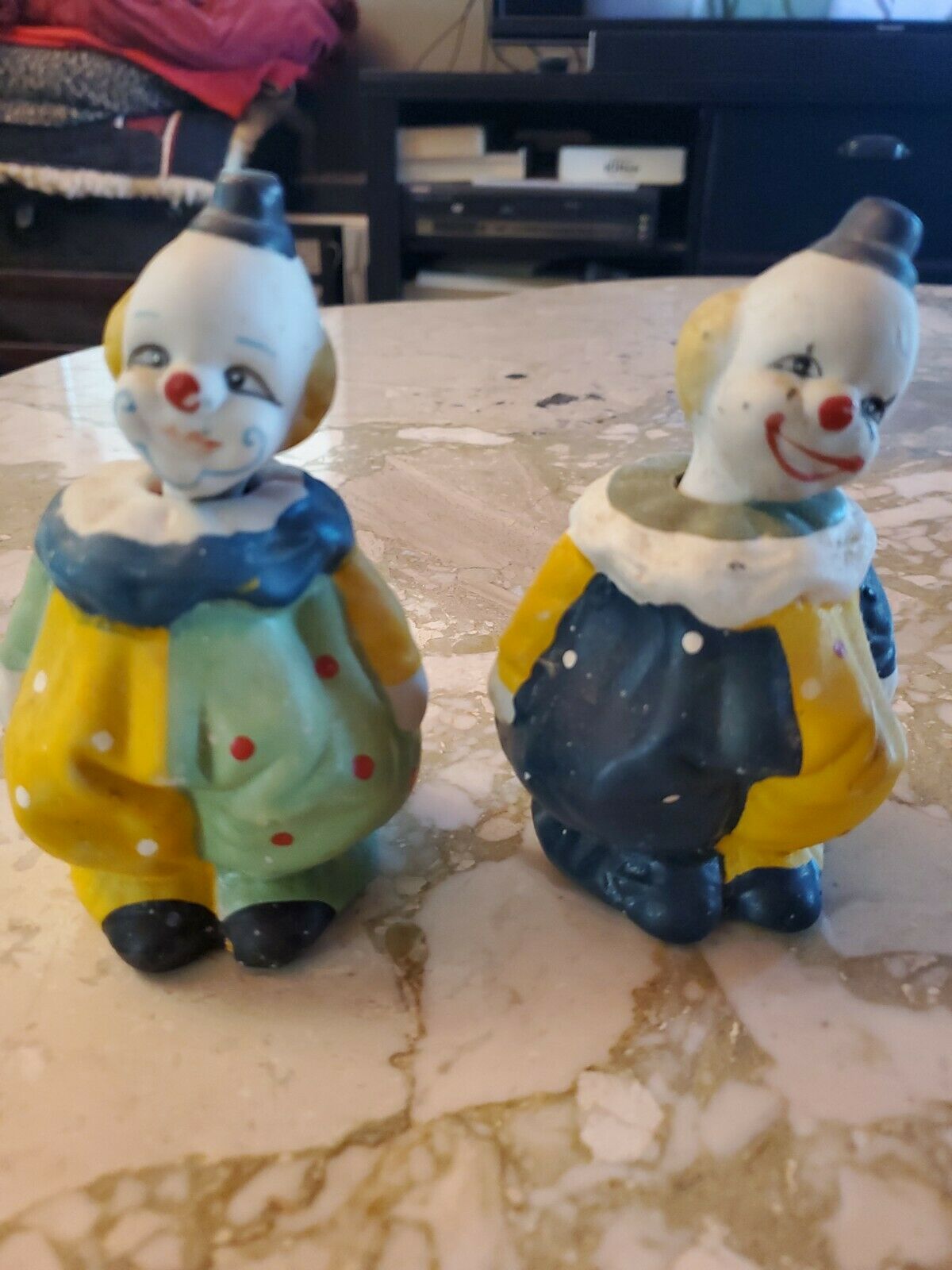 2 Vintage Ceramic Clown Bank