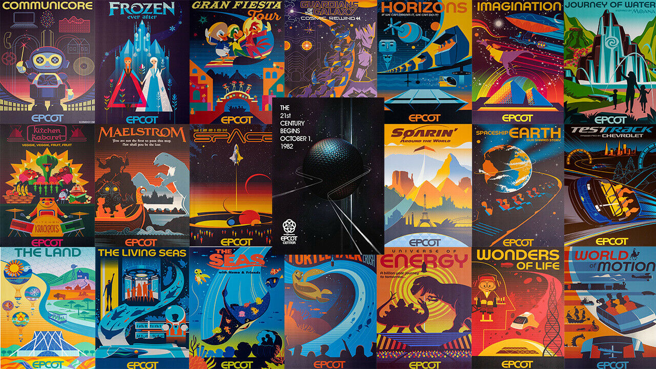 Disney Epcot Attraction Posters 12"x18 - Choose Your Own