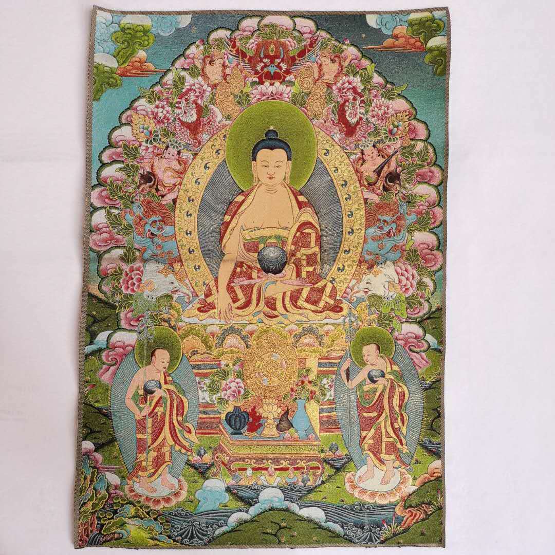 36" Tibet Tibetan Cloth Silk Buddhism Tathagata Tangka Buddha Thangka Mural 2654