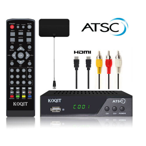 Free Atsc Digital Tv Converter Box Hd Analog Tv Tuner Pvr Recording Media Player