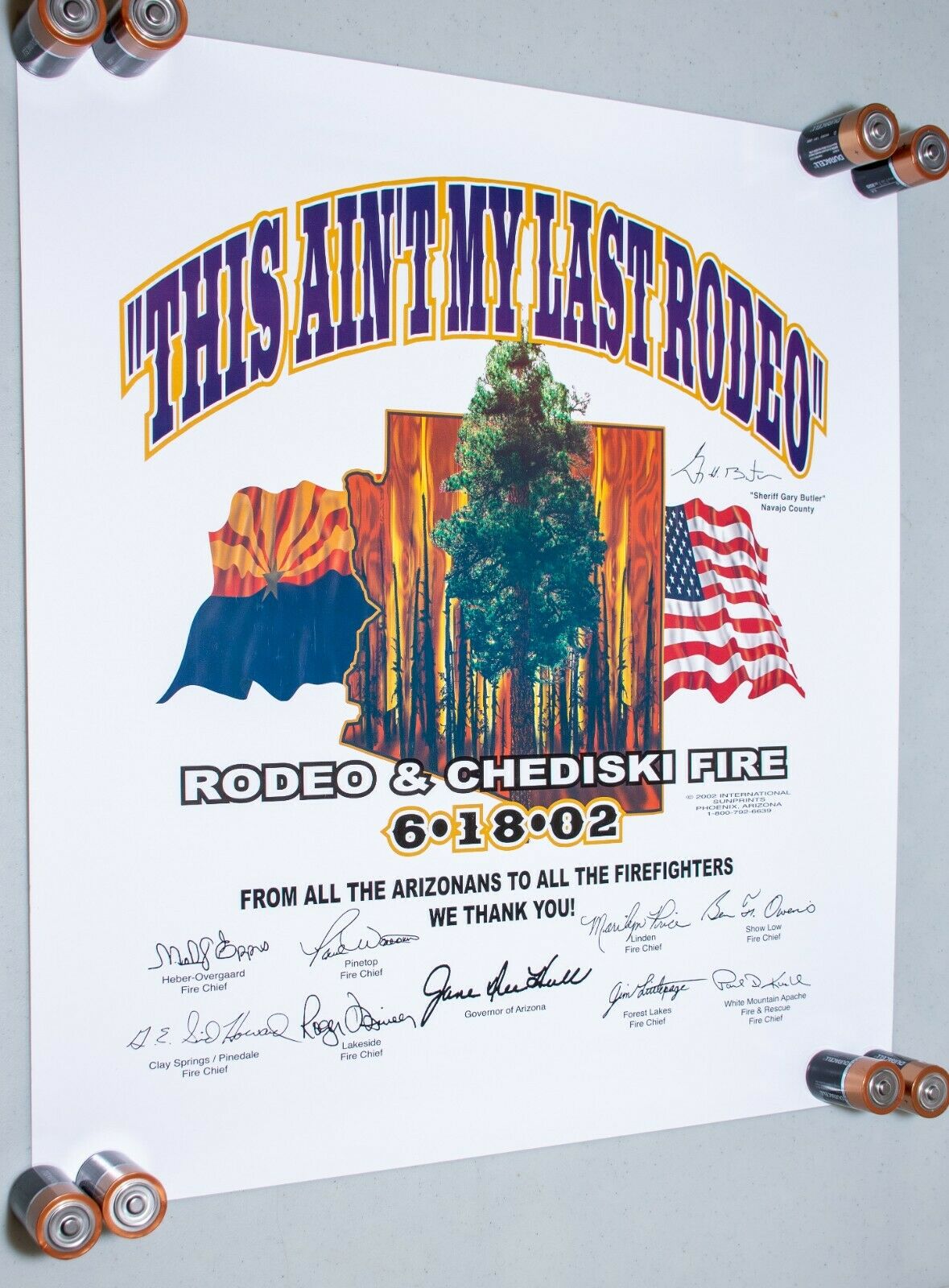 Commemorative Poster Of Rodeo-chediski Fire 2002 Arizona