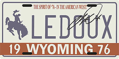 Chris Ledoux Wyoming Cowboy 1976 License Plate With Signature