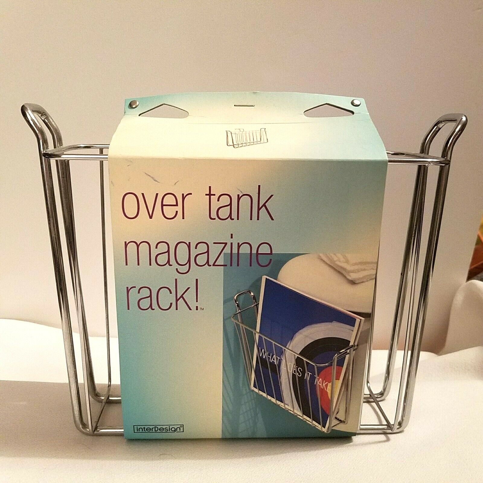 Interdesign Classico Over Tank Magazine Rack Chrome Bathroom Storage Organizer