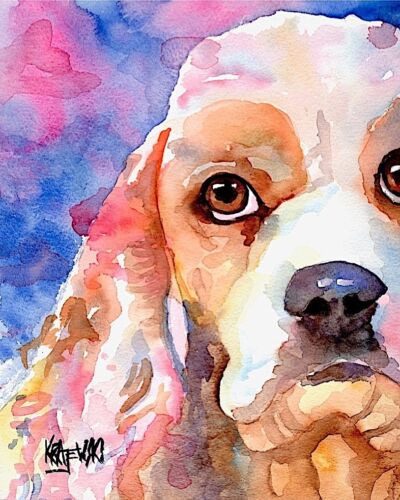 Cocker Spaniel Art Print From Painting | Gifts, Poster, Picture, Decor 8x10