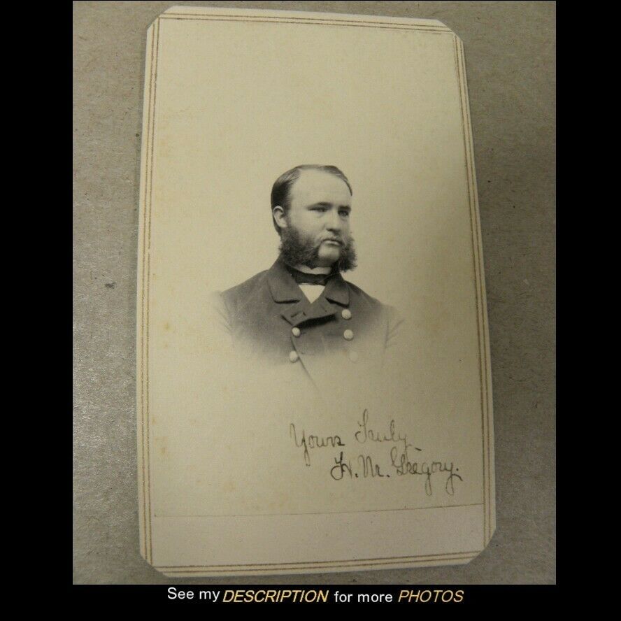 Antique Civil War Cdv Photograph Identified Soldier Gregory